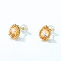 wholesale 925 Silver Japanese and Korean New Simple Teardrop Citrine Earrings Fashionable Women's Earrings for Drop Shipping-0-3