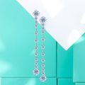 wholesale S925 Sterling Silver Cross-Border Moissanite Earrings with Heavy Workmanship Long Tassel Drop Earrings for Women, Ear Clips-0-1