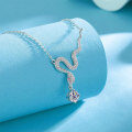 925 Sterling Silver 1ct Moissanite Snake Pendant Necklace, Cross-border New-0-1