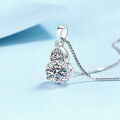 wholesale S925 Sterling Silver Moissanite Necklace Gourd Heart Pendant Minimalist Ins Style Holiday Gift for Girlfriend-0-1