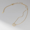 wholesale S925 Sterling Silver Fresh and Sweet Ins Style Niche Design Personalized Minimalist Diamond-Encrusted Circle Necklace Y01852-0-4