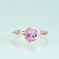 wholesale Rose Gold S925 Sterling Silver with Pink Sapphire Gemstone Ring, Fashion Minimalist Luxury-0-1