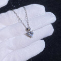 S925 Sterling Silver Moissanite Heart Pendant Necklace-0-1