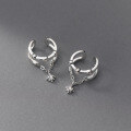 wholesale S925 Sterling Silver Inlaid Diamond Starry Double-Layer Ear Clips Ins Style High-End Ear Jewelry M03291-0-2