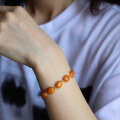 wholesale S925 silver inlaid natural Russian old amber bracelet with multi-granule cabochon for live streaming supply-0-4