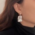 wholesale S925 Sterling Silver Heavy Geometric Irregular Earrings for Women, Korean Dongdaemun New Style Versatile High-end Stud Earrings-0-3