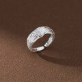 wholesale S925 Sterling Silver Minimalist Matte Wide Band Ring, Ins Style Fresh and Simple Design Women's Jewelry R01517-0-2