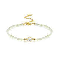 S925 Silver Gold Fashion Exquisite Moissanite Bracelet Hand Jewelry-50-point moissanite + colored zircon 6-inch 925 silver (16+5cm)