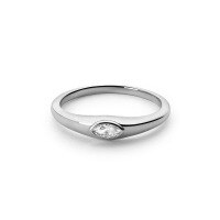 wholesale 925 Sterling Silver Vintage Ins Style Eye Design Zircon Ring For Women-Platinum No. 8