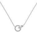 wholesale S925 Sterling Silver Minimalist Japanese and Korean Style Double Ring Clasp Delicate Lightweight Women's Collarbone Necklace-0-4