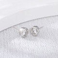 wholesale S925 Sterling Silver Niche Design Single Zircon Stud Earrings Simple and Fashionable Cross-border New Accessories TEMU-0-1