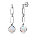 S925 Silver White Opal Earrings, Arched Design, Wholesale, Cross-border Live Sales-0-11