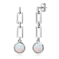 S925 Silver White Opal Earrings, Arched Design, Wholesale, Cross-border Live Sales.-Style J [Clearance Sale with Free Shipping]  925 Silver