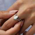 S925 Silver Set with Marquise Moissanite Stackable Rings-0-1