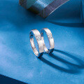 wholesale S925 Sterling Silver Minimalist Korean-style Wide Band Inlaid Diamond Closed Couple Rings for Men and Women Valentine's Day Gift-0-1