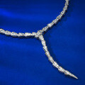 wholesale Metal S925 Silver, Fully Paved with Diamonds Snake-shaped High-end Personalized Necklace for Women, Collarbone Chain-0-5
