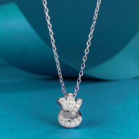 wholesale S925 Sterling Silver New Fashion Knot Pendant Necklace, Versatile for Daily Wear, Hot-Selling European and American Cross-Border Item-N431 925 silver