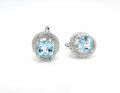 wholesale S925 Sterling Silver Classic Elegant Round Earrings with Crystal and Natural Topaz Gemstone, Precision Crafted Version Gemstone Earrings-0-3
