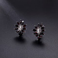 wholesale S925 sterling silver European and American style cross-border natural garnet marquise gemstone ear studs with British clasp silver earrings-0-2