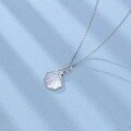 wholesale S925 Sterling Silver Diamond-Inlaid One Shell Pendant Necklace, Niche Design, Versatile, TikTok Same Style, Women's Stylish Collarbone-0-1