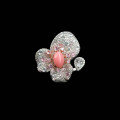 wholesale 925 Silver Gold-Plated Ring with High-Carbon Diamond Pink Conch Pearl Cabochon Flower Design, Luxurious and Versatile Jewelry for Women-0-5