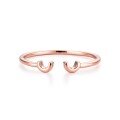 wholesale 9K gold personalized women's ring, 14K rose gold pinky ring, 18K yellow and white gold versatile daily ring for youthful Korean and Japanese styles-0-0