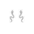wholesale S925 silver small snake-shaped line earrings summer diamond-inlaid stylish Korean-style snake earrings M00075-0-4