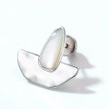 wholesale 925 Silver Plated Light Luxury Retro Korean Style Irregular Mirror Earrings with White Shell Inlaid for Fashion and Personality, High-End Feel Wholesale-0-2