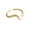 wholesale S925 Sterling Silver Korean Version INS Minimalist Wave Pattern Open Adjustable Ring-0-4