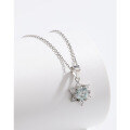wholesale 925 Sterling Silver Moissanite Necklace for Women, Light Luxury Small Snowflake Diamond Pendant Collarbone Chain, Versatile Valentine's Day Gift-0-1