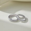 wholesale S925 Sterling Silver Ins Style Unisex Couple's Ring With Single Row Zircons-0-5