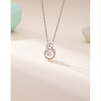 wholesale S925 Sterling Silver Zodiac Rooster Necklace for Women, Small and Minimalist Style, Elegant Diamond-Accented Pendant, Movable Collarbone Chain with a Beating Heart-Single Pendant - Without Chain 925 Silver