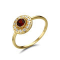 wholesale 925 Silver Classic Vintage Natural Garnet Fate Compass Ring for Women-0-1