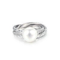 wholesale 925 Sterling Silver Gemstone Ring Original Design High-end Hand Jewelry Smoky Quartz Red Agate Freshwater Pearl Ring-Freshwater Pearl Ring US Size 6