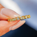 S925 Silver 18K Gold Plated Moissanite Eternity Band Ring-0-0