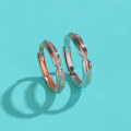 wholesale S925 Sterling Silver Minimalist Design Love at First Sight His and Hers Couple Rings with Two-Tone Plating and Zircon-0-2