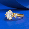 wholesale S925 Gold-Plated Silver 7*9 Oval High-Carbon Diamond Ring for Women,Ins,-0-1