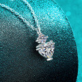 S925 Sterling Silver Full Moissanite Heart Necklace, Sweet and Elegant-0-1