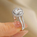 Wholesale Starry Zircon Ring, Alloy Rhinestone Design, High-End Moissanite Style-0-2