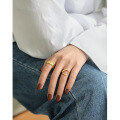 wholesale S925 Sterling Silver Korean Version 380 Ins New Simple Smooth Twist Open Ring Women's Versatile Band-0-2