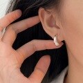 wholesale S925 Sterling Silver U-Shaped Oval Earrings for Women, Small and Fashionable, Minimalist Dangle Earrings, High-End Feel, New Release-0-0