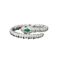 wholesale 925 Silver Bracelet with High Carbon Diamond, Muzo Green Marquise, Luxurious and Fashionable Versatile Leopard Design for Women-0-4