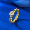 wholesale S925 Gold-Plated Silver Daily Fashion Versatile Elegant Beaded Row Ring for-0-2