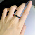 wholesale 925 Silver Mu Jing Jewelry NewBlack Diamond Row Ring InsStackable Row Diamond Ring Band Wish-0-3