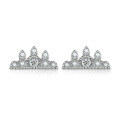 wholesale 925 Sterling Silver Princess Crown Ear Studs Women's Exquisite Versatile Personality Cloud Pure Silver Earrings Fashion Silver Earrings INS-0-0
