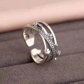wholesale S925 silver crown ring for women, gift for girlfriend, elegant, fashionable, and unique statement ring, retro minimalist style, trendy Instagram index finger ring-0-0