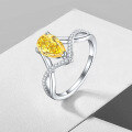 wholesale 925 Sterling Silver 15ct Ice-Cut Pear-Shaped Ring for Women, High-End Sense Colored Gemstone 6*9 High-Carbon Diamond Ring, Ins Style-0-3