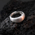 wholesale S925 Sterling Silver Wide-Banded Matte Ring, Hong Kong Style High-End Textured Brushed Adjustable Ring R00701-0-3