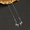 wholesale S925 Silver Earrings for Women, Korean Style Lightning Ear Drops, Long Minimalist Jewelry Wholesale from Source Factory-0-3