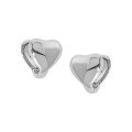 wholesale S925 Sterling Silver 524 Korean Version Ins Minimalist Niche Design Geometric Smooth Heart-shaped Textured Versatile Ear Clips for Women-0-4